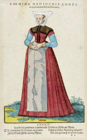 B�rgersfrau,  Stich 16. Jahrhundert, Foto KSM   