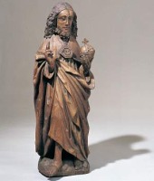 Salvatorstatue. Christus als Salvator Mundi, Schutzpatron der 1415 vollendeten Salvatorkirche